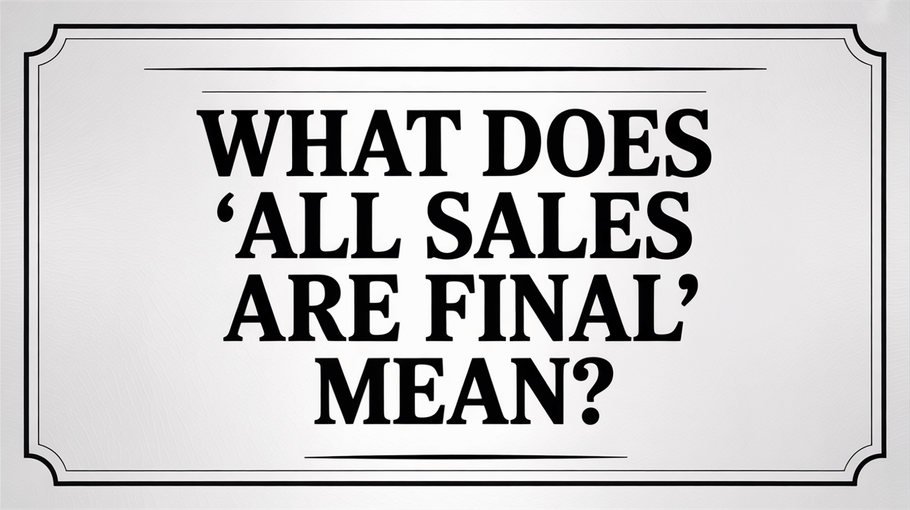 What Does “All Sales Are Final” Mean?