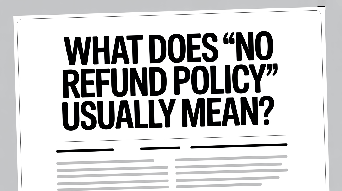 What Does “No Refund Policy” Usually Mean?